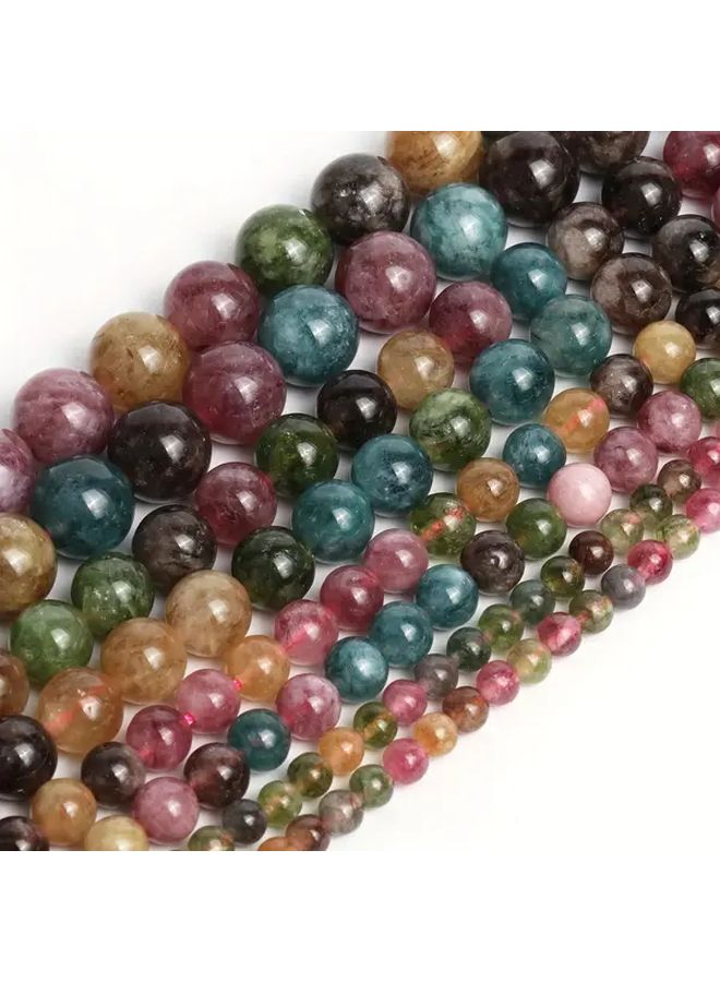 حوالي ٤ مم ٩١ قطعة خرز حجري طبيعي ألوان قوس قزح خرز مستدير مفكوك لصنع المجوهرات وأعمال الدي آي واي - Image 2